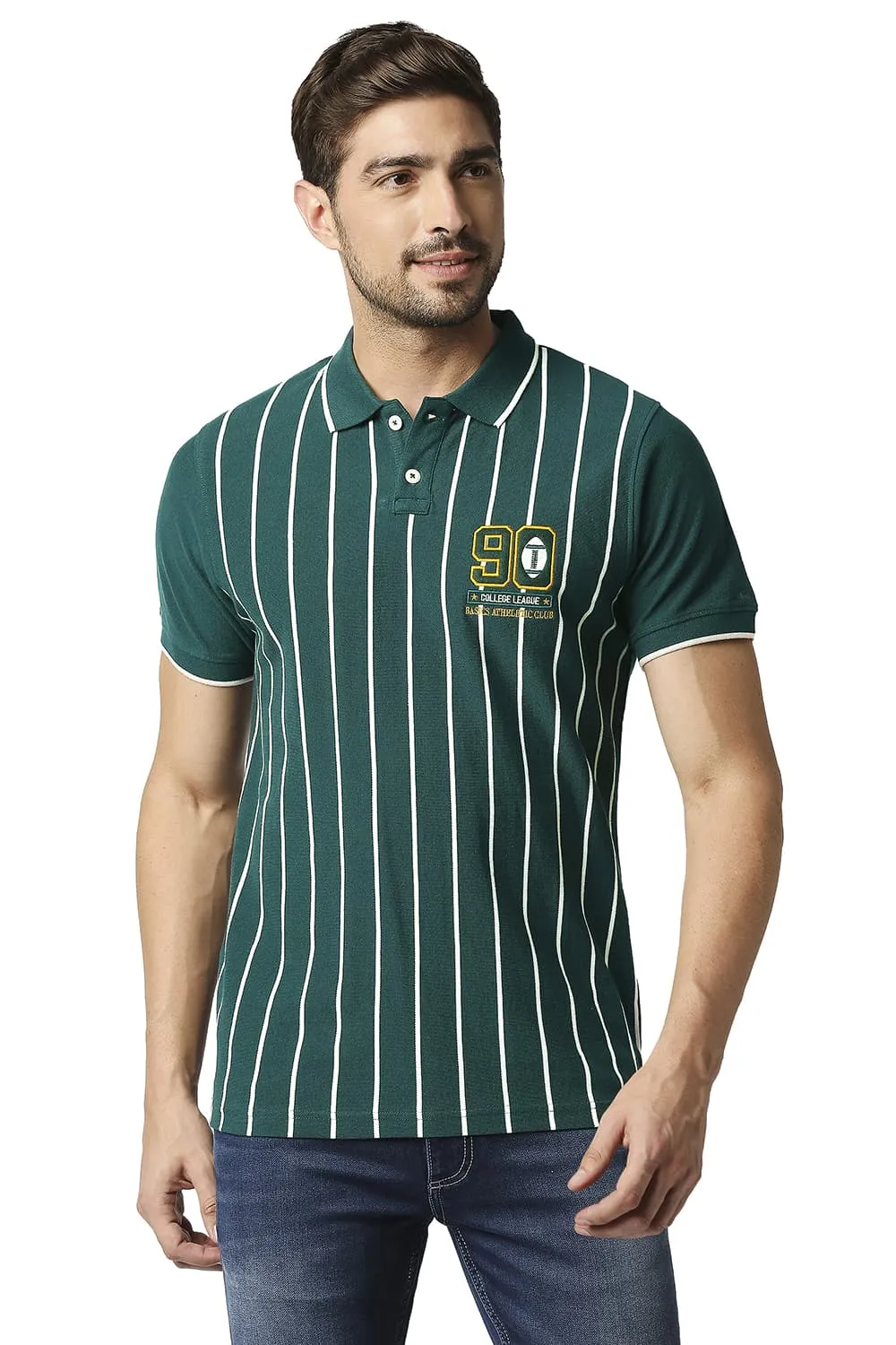 Muscle Fit Polo Stripe T-shirt