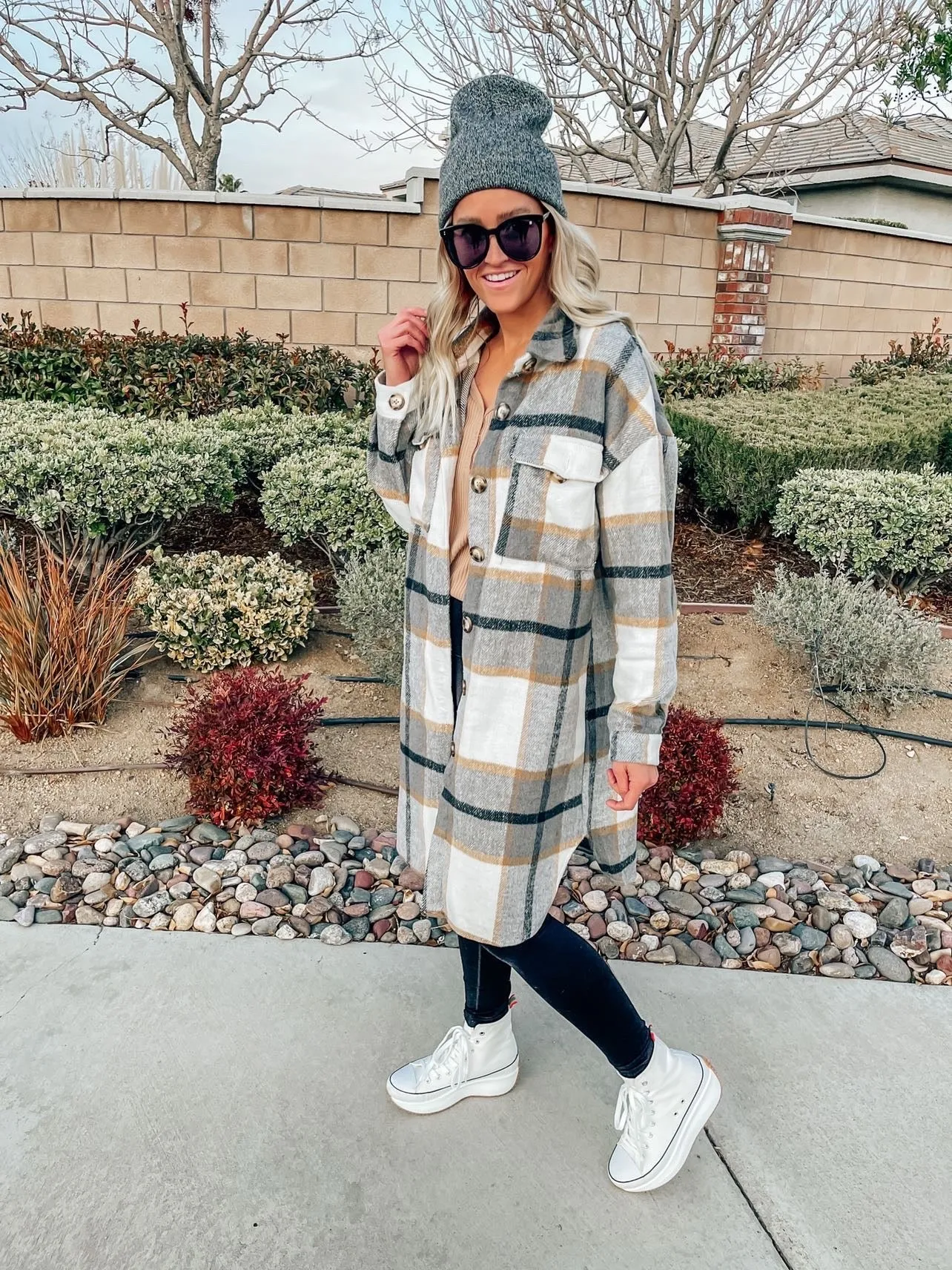 Natalie Long Plaid Shacket