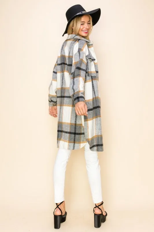 Natalie Long Plaid Shacket