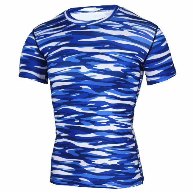 New 2016 Base Layer Camouflage T Shirt Fitness Tights Quick Dry Camo T Shirts Tops & Tees Crossfit Compression Shirt