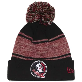 New Era Seminole Logo Pom Knit Cap - Black/Garnet