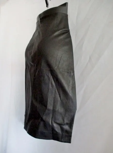 NEW NWT JOSEPH CLAIRE LEATHER STRETCH Pencil SKIRT BLACK 40 8