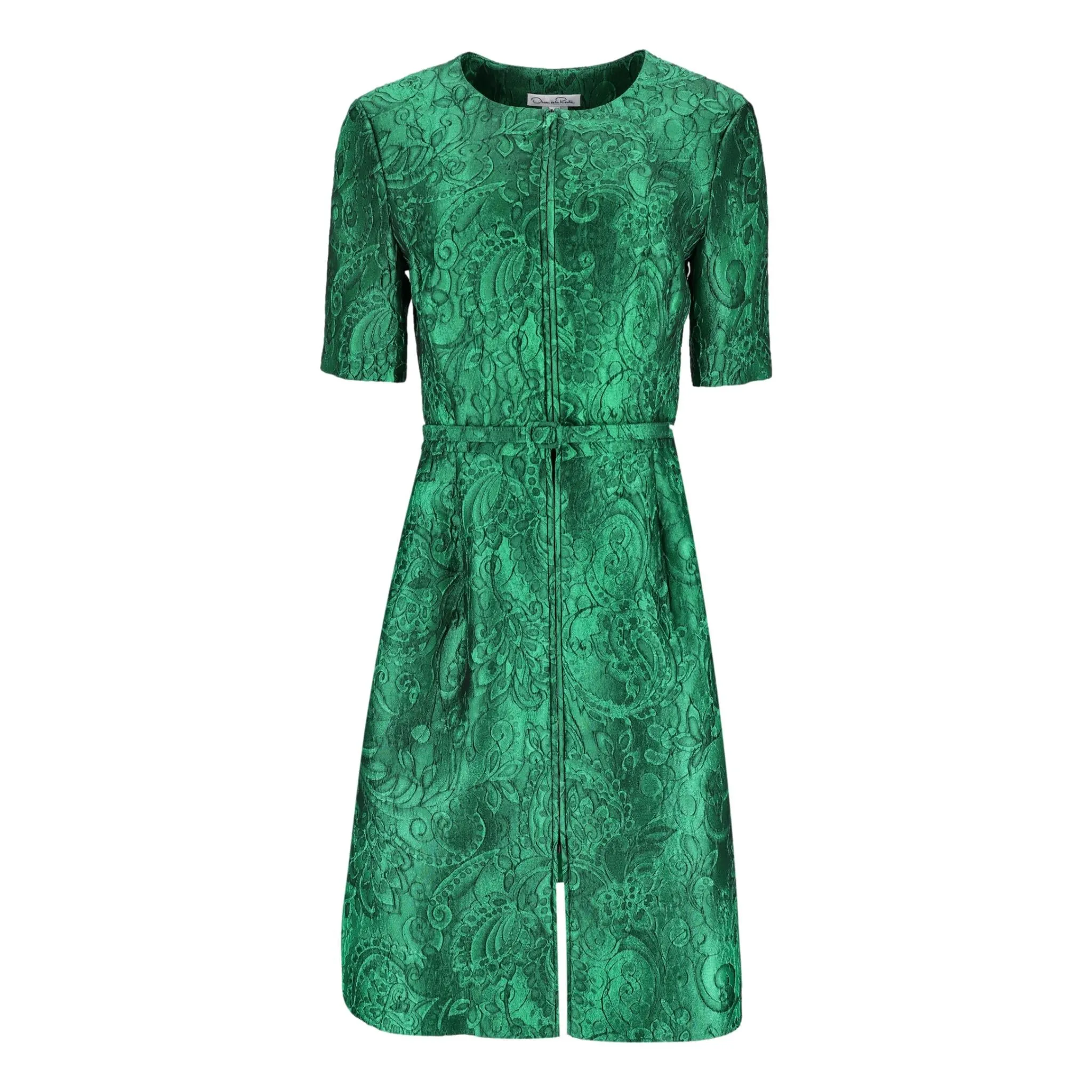 Oscar De La Renta Silk Blend Jacquard Dress. Size 10UK