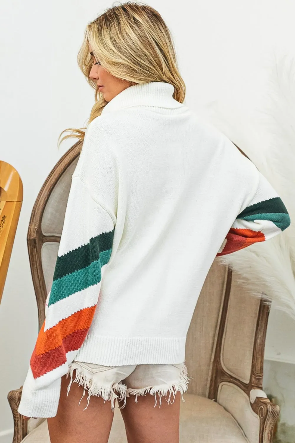 Paola Multi Color Chevron Pattern Sweater