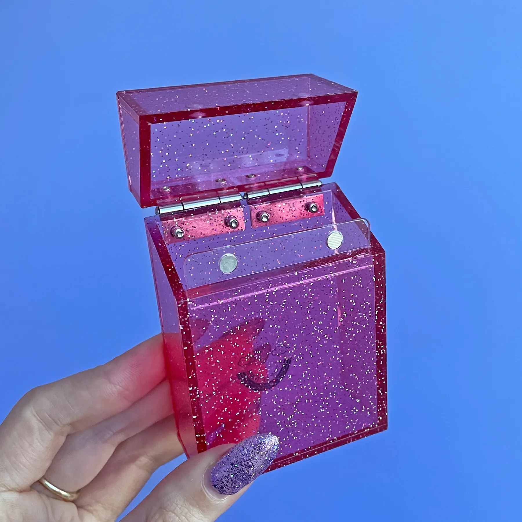 Pink Glitter Cigarette Box