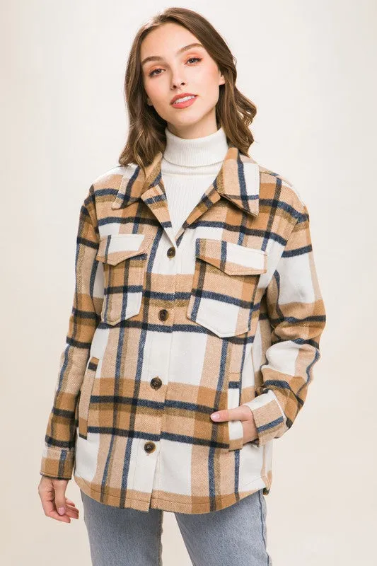 Plaid Button Up Shacket