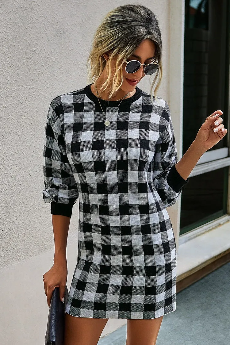 Plaid Cultivate One's Morality Dress