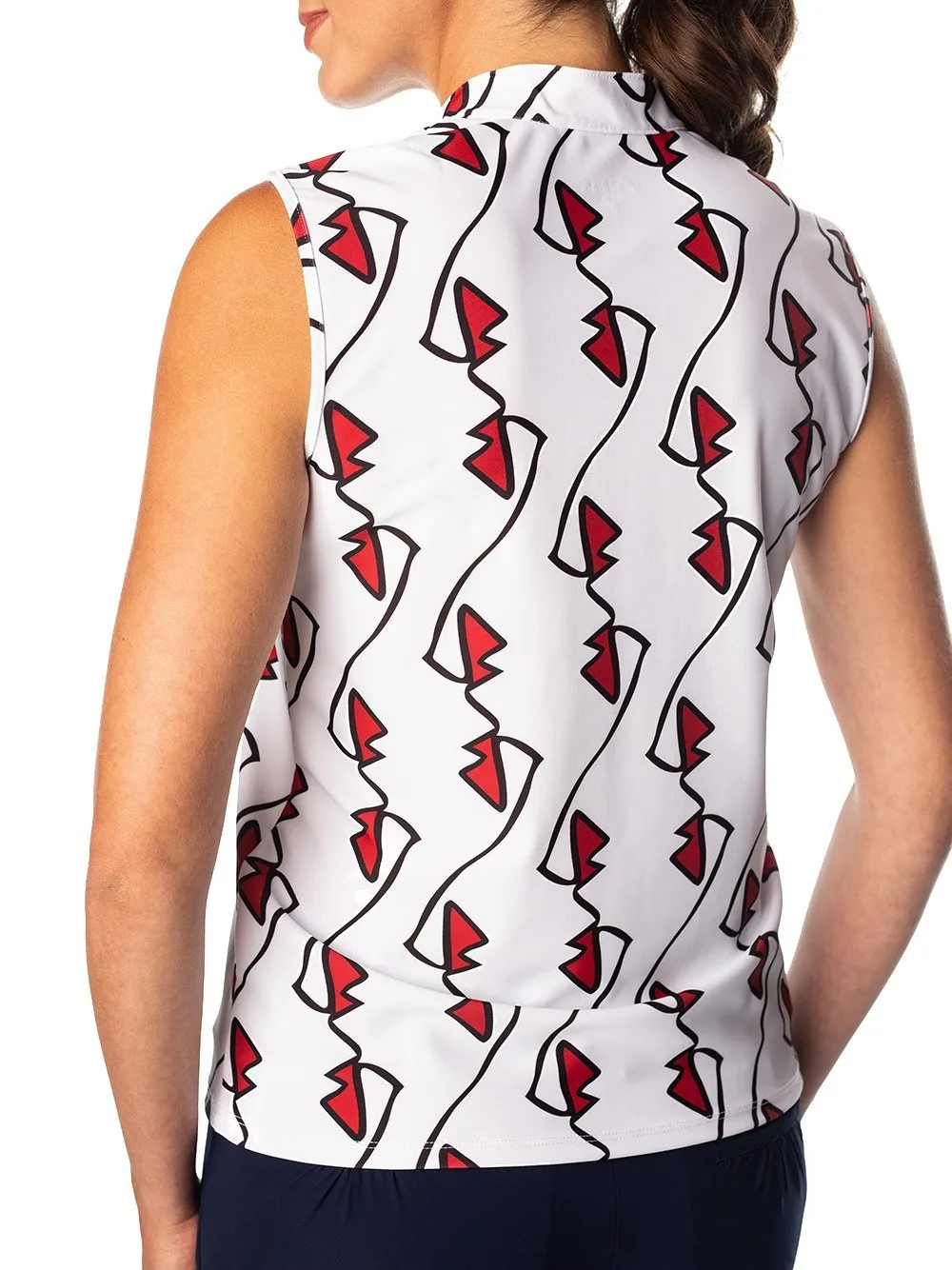 Polly Lip Print Sleeveless Polo - FINAL SALE