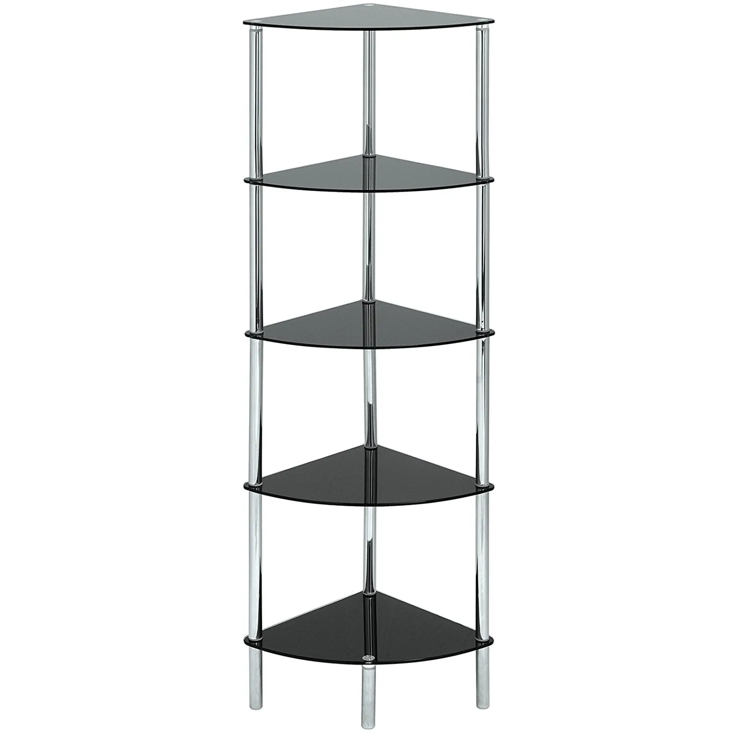 Polo 5 Tier Corner Display Glass Unit-Black Glass