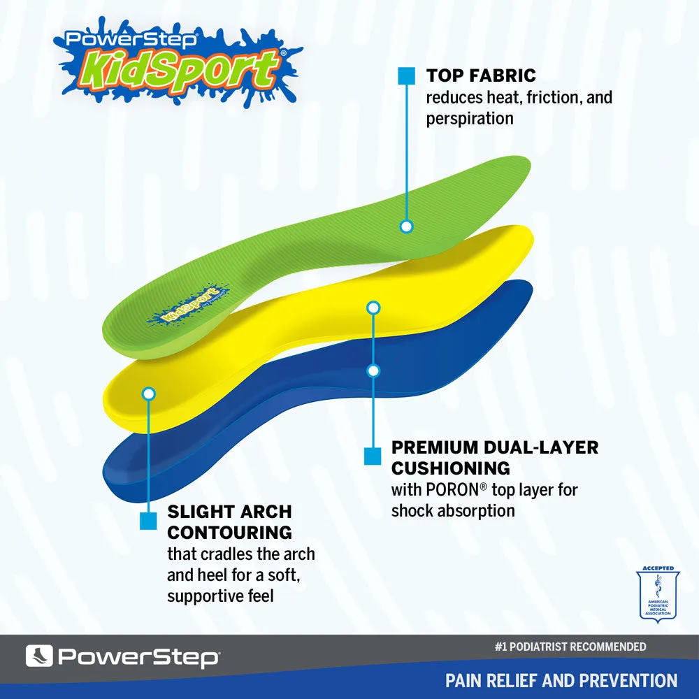 PowerStep KidSport Insoles | Arch Support Insole for Kid's Athletic Shoes