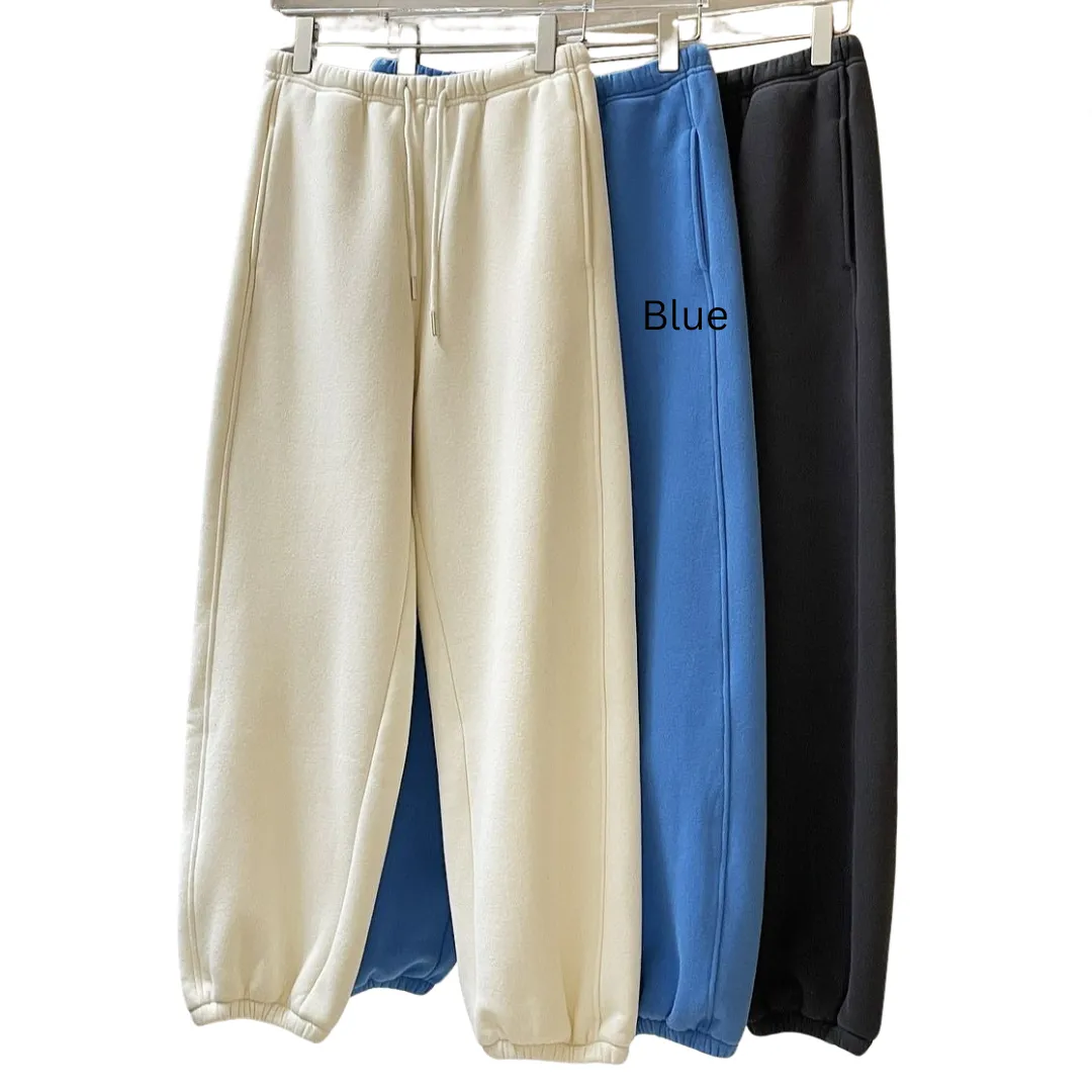 Pre Order:  Drawstring Elastic Waistband Brushed Wool Loose Casual Sweatpants