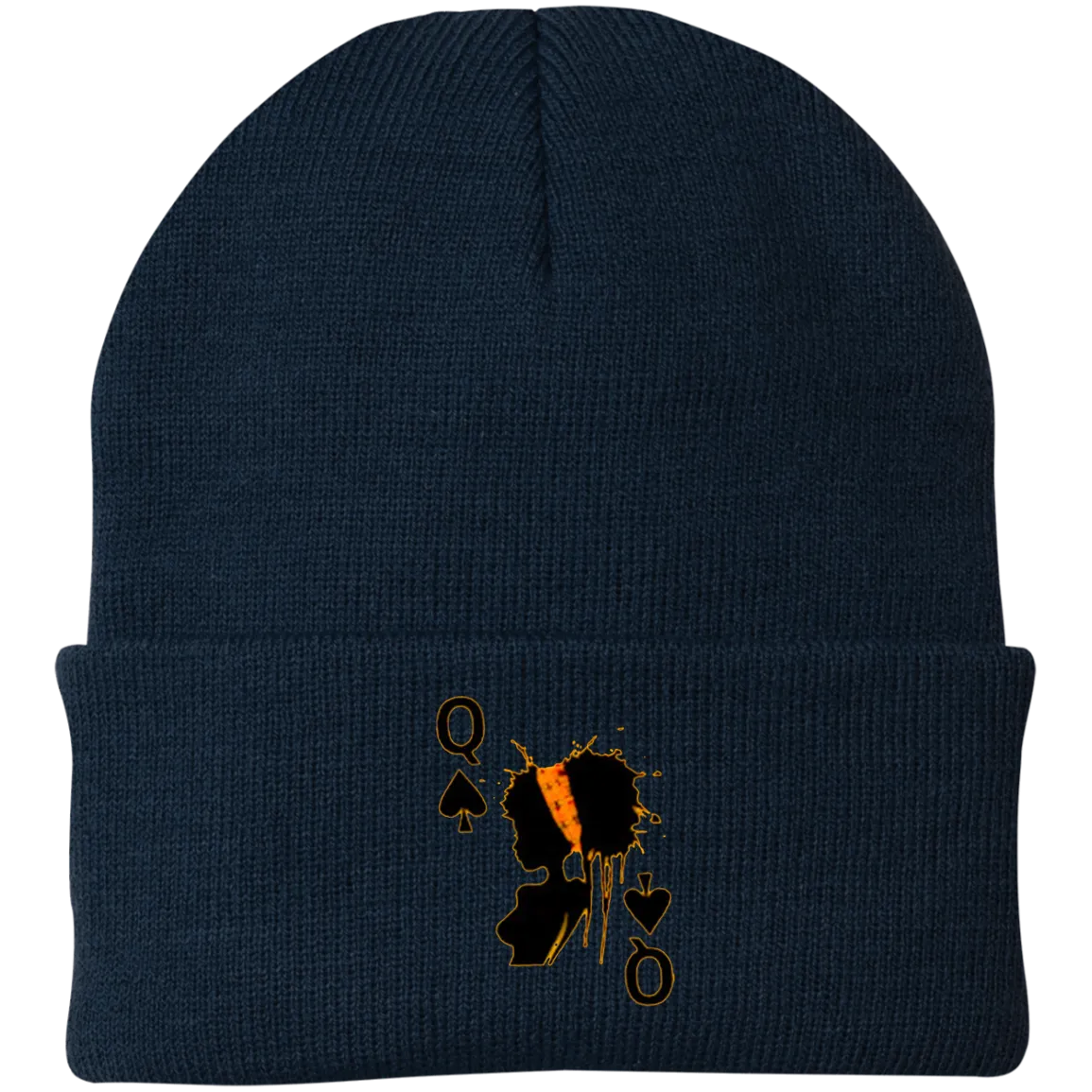 Queen of Spades Embroidered Knit Cap