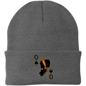 Queen of Spades Embroidered Knit Cap