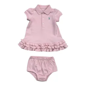 Ralph Lauren - Pink ruffle hem polo dress and pants