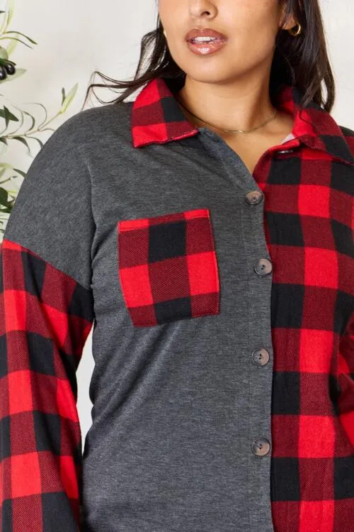 Randi Plaid Button Down Shacket