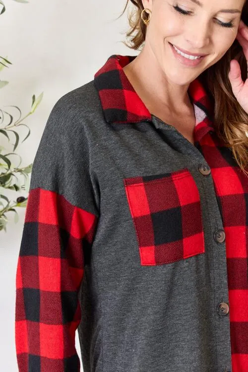 Randi Plaid Button Down Shacket