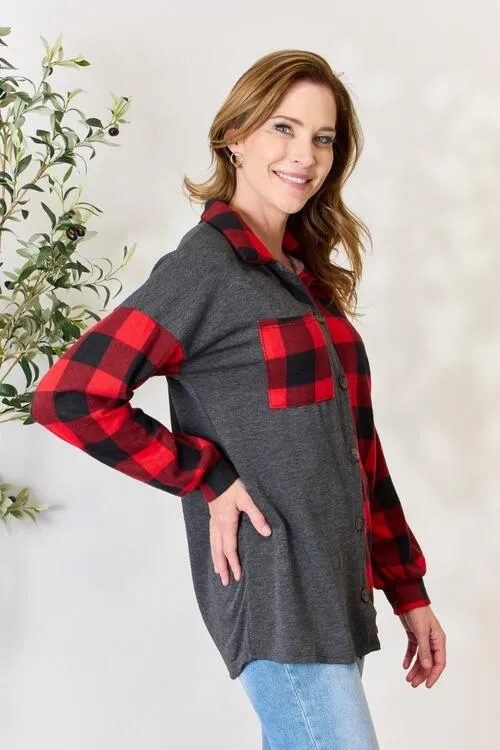 Randi Plaid Button Down Shacket