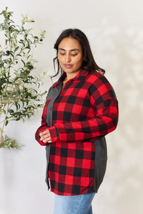 Randi Plaid Button Down Shacket