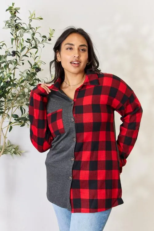 Randi Plaid Button Down Shacket