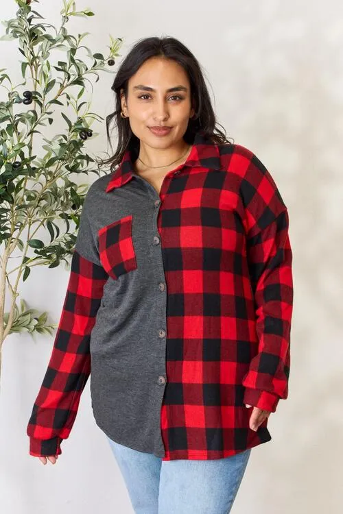 Randi Plaid Button Down Shacket