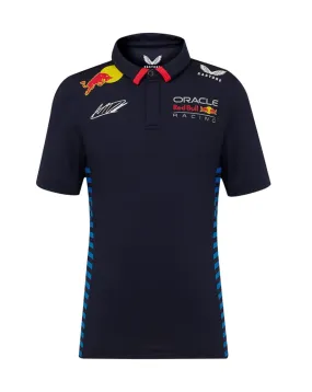 Red Bull Racing F1 Kid's 2024 Max Verstappen Team Polo Shirt- Youth Navy