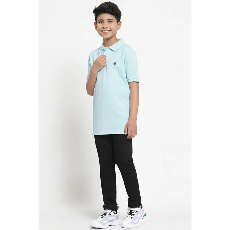 RedTape Boys Pastel Blue Solid T-Shirt