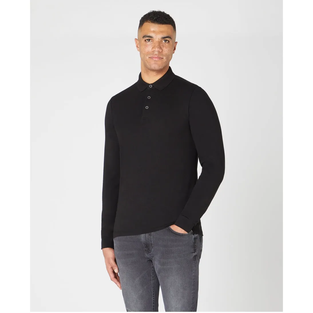 Remus Uomo Tapered Fit Cotton-Stretch Long Sleeve Polo Shirt 53123 3 Colours