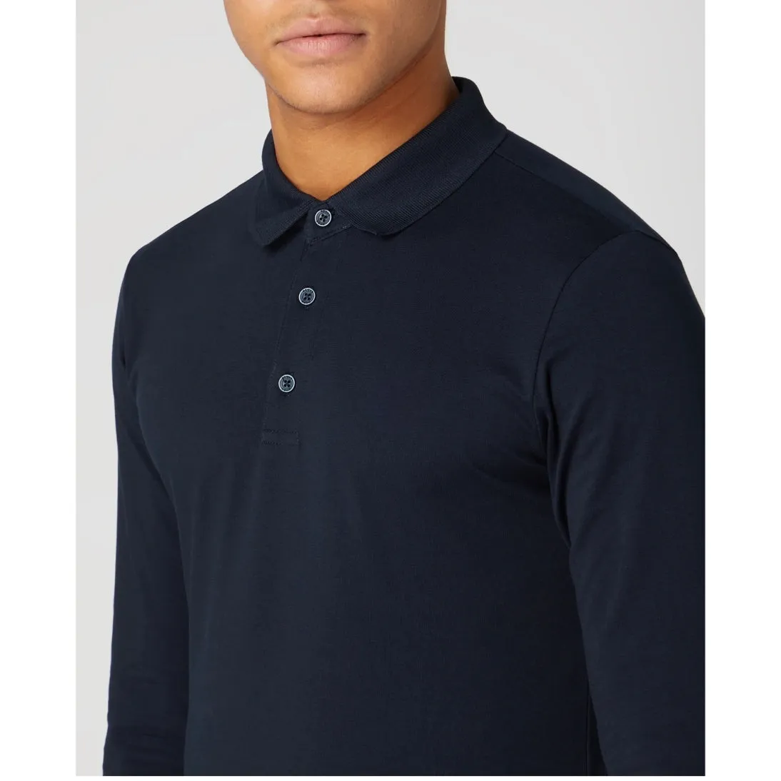 Remus Uomo Tapered Fit Cotton-Stretch Long Sleeve Polo Shirt 53123 3 Colours