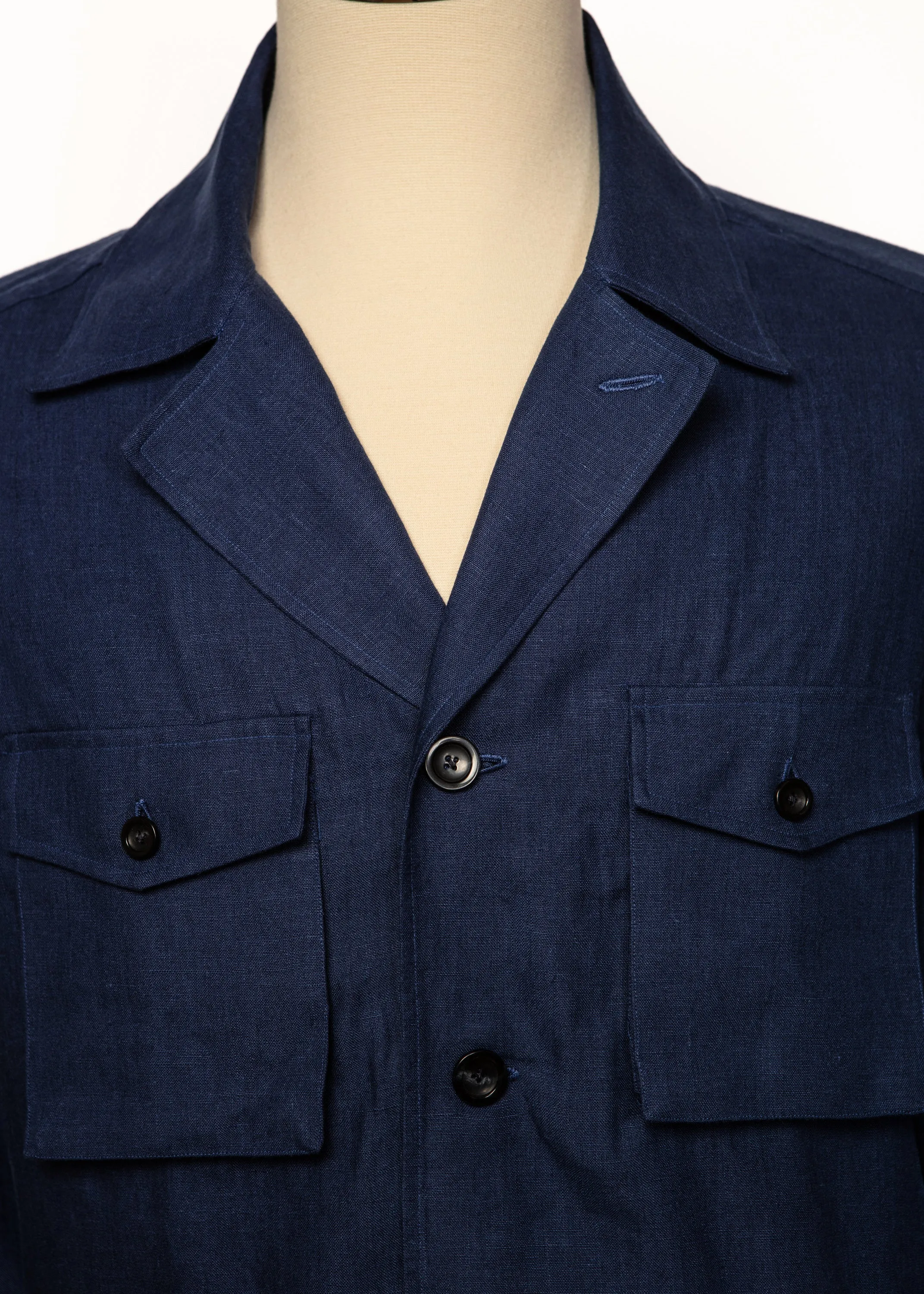 Sahariana Sport Shirt in Navy