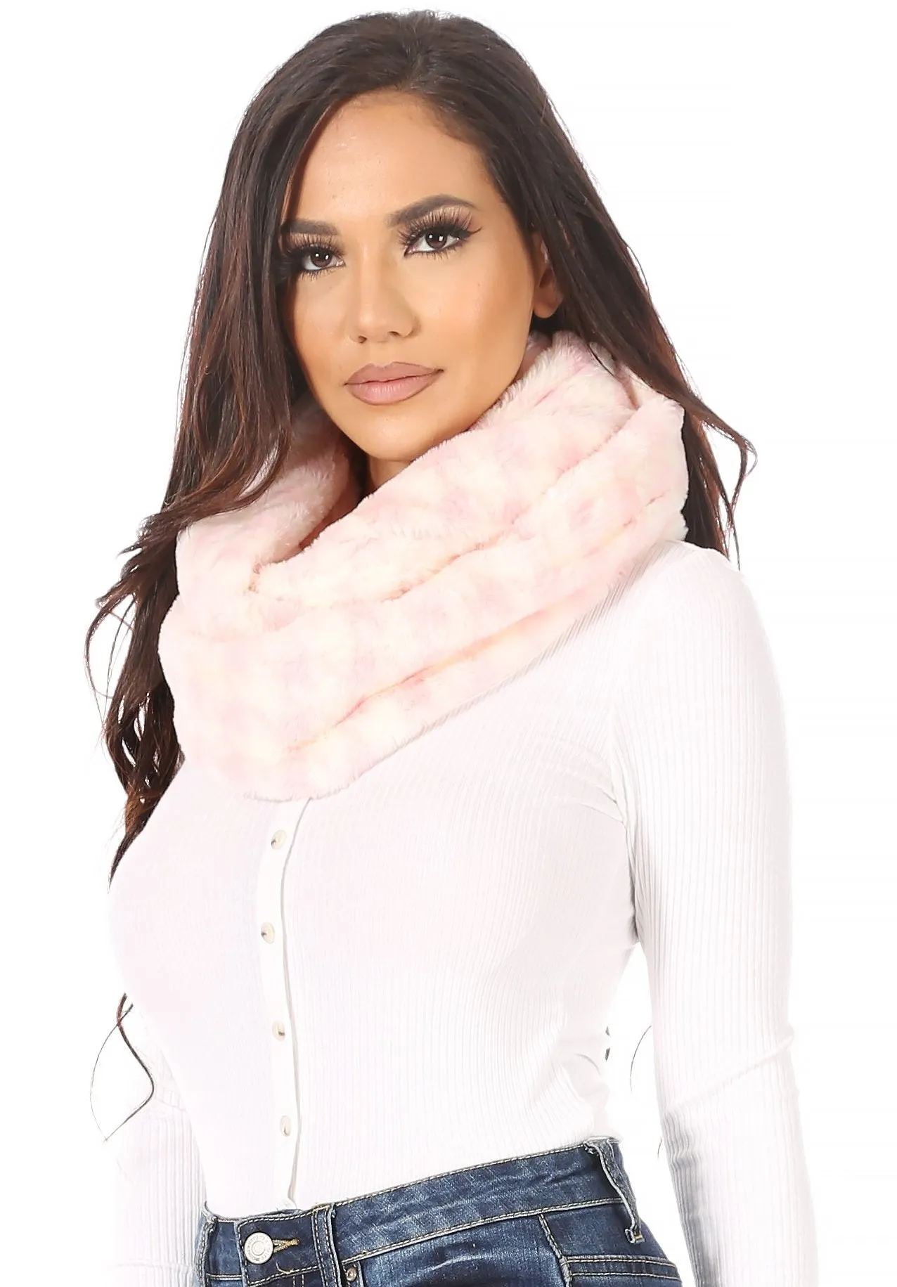 Sakkas Abir Soft Furry Reversible Short Twist Wrap Around Infinity Scarf