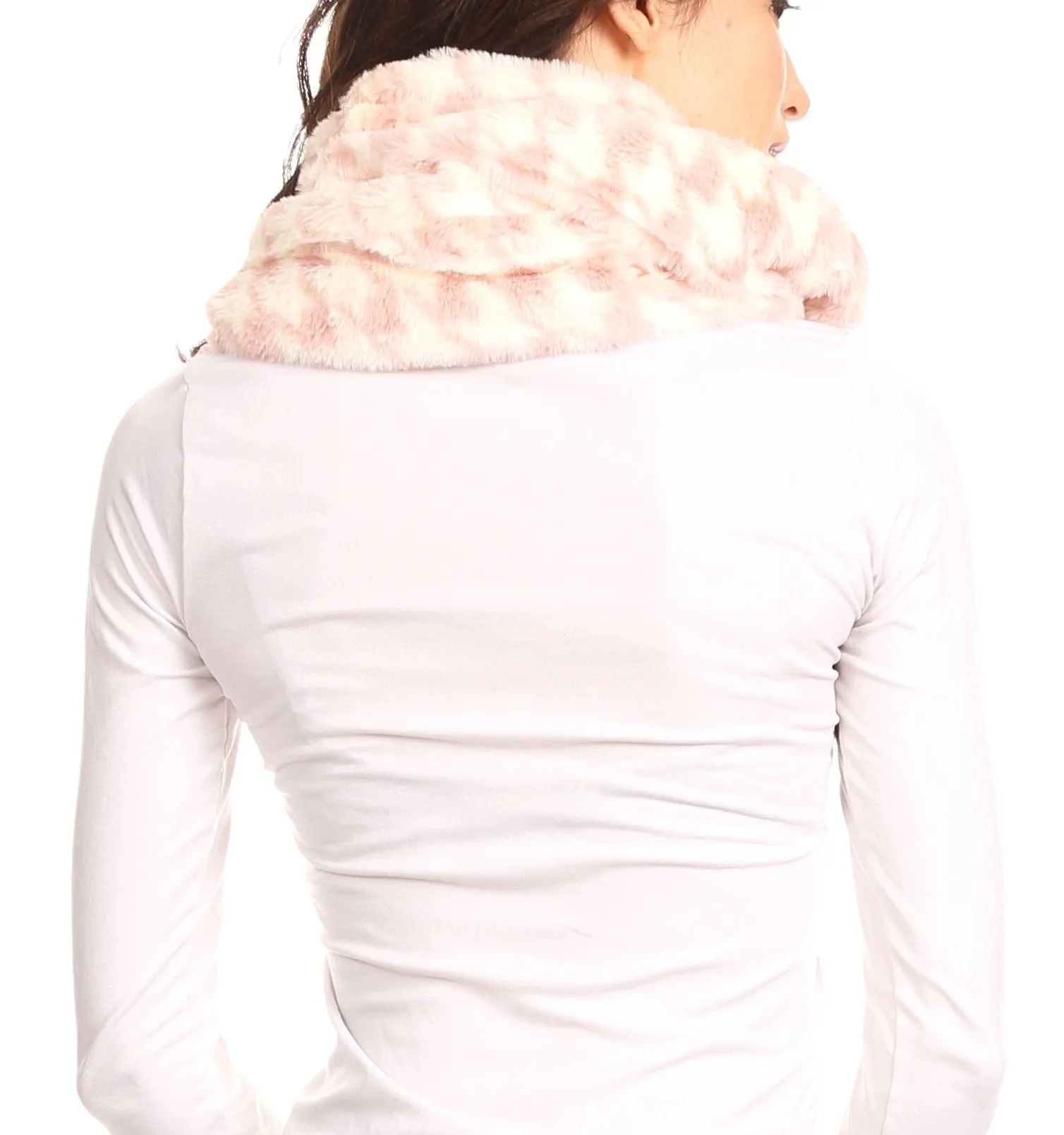 Sakkas Abir Soft Furry Reversible Short Twist Wrap Around Infinity Scarf