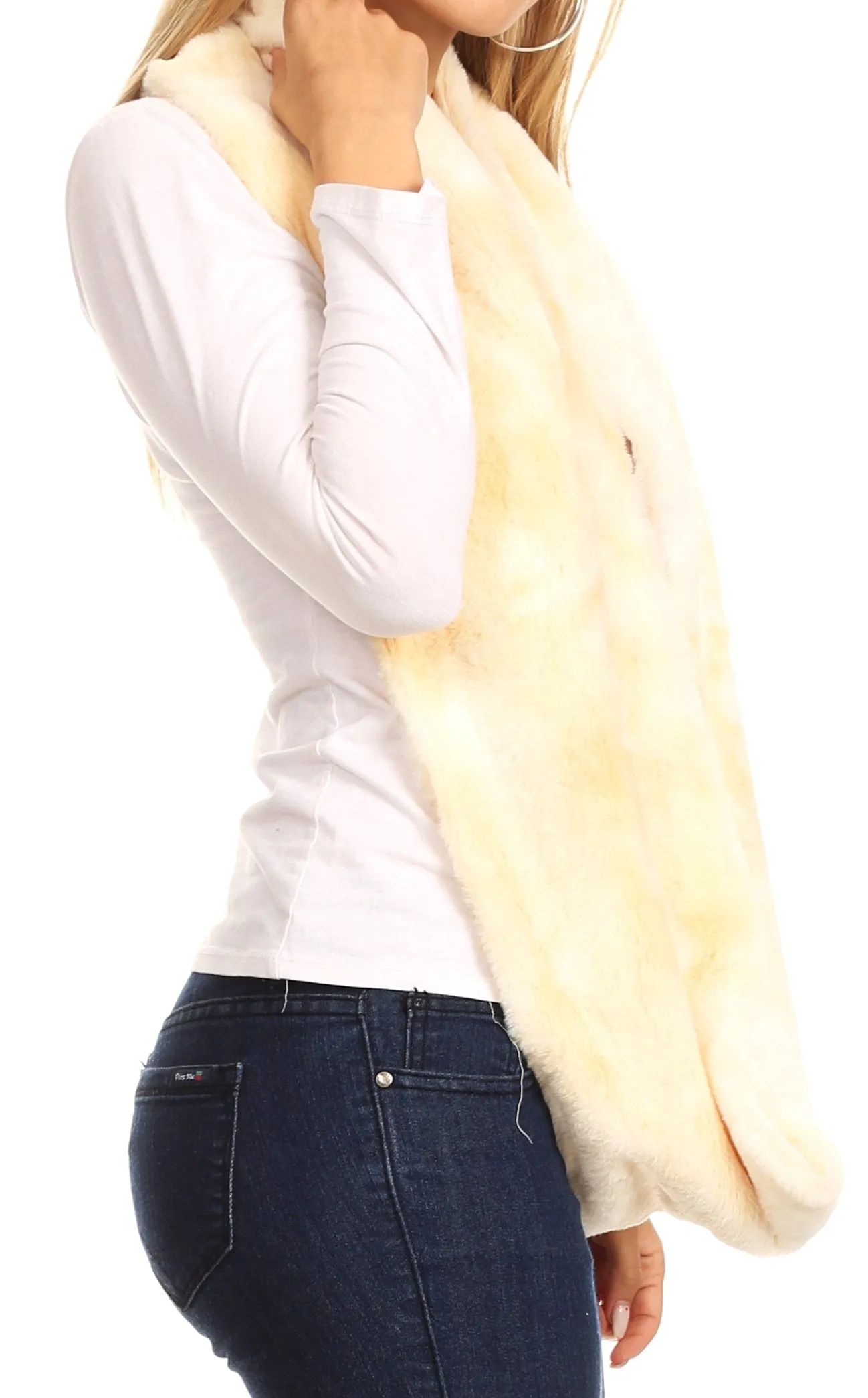 Sakkas Abir Soft Furry Reversible Short Twist Wrap Around Infinity Scarf