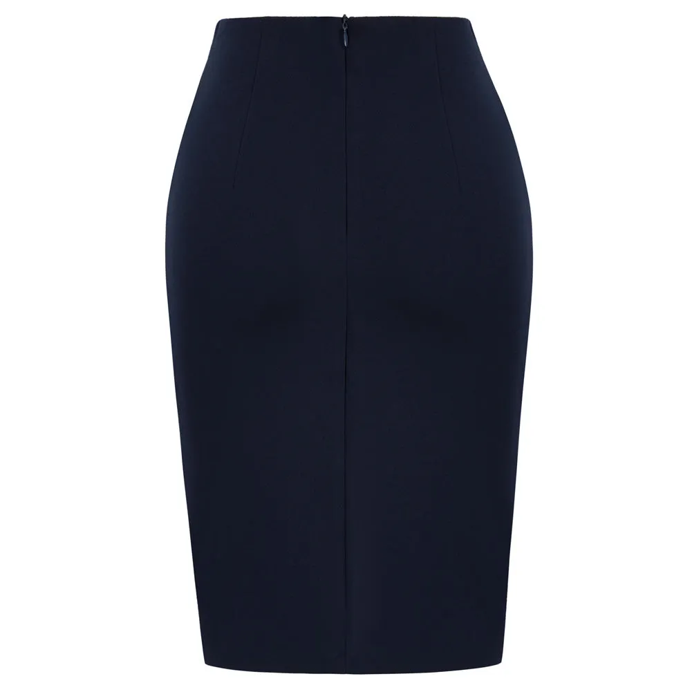 Seckill Offer⌛Vintage Wrap Front Skirt Elastic High Waist Ruched Bodycon Skirt