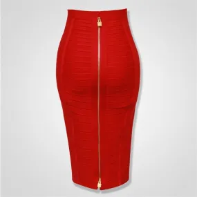 Sexy solid color zipper bandage dress| Elastic bodycon pencil skirt for summer