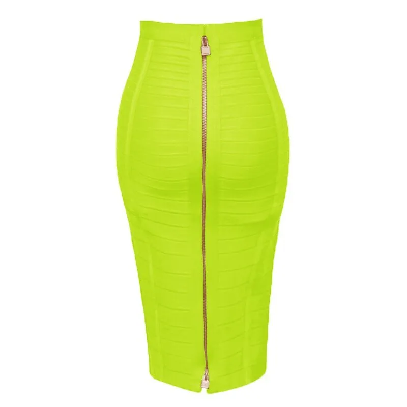 Sexy solid color zipper bandage dress| Elastic bodycon pencil skirt for summer