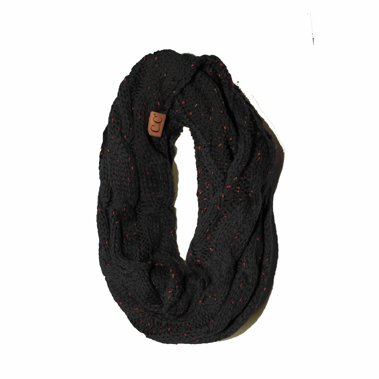 SF-33 Black Speckled Infinity Scarf