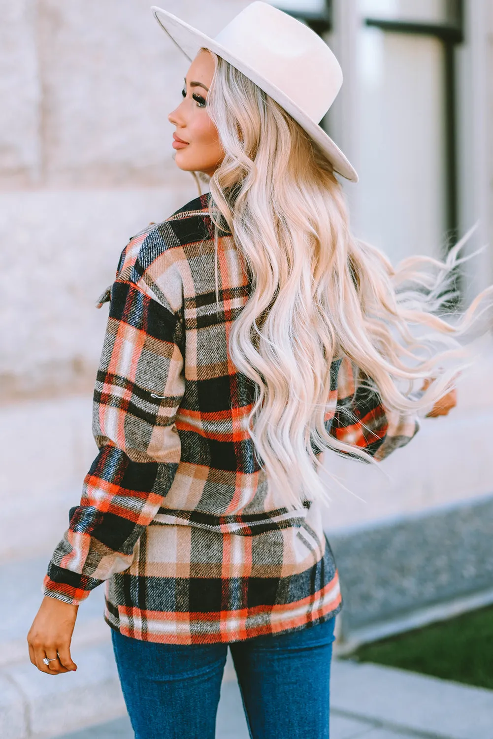 Shawna Plaid Button Up Long Sleeve Shacket