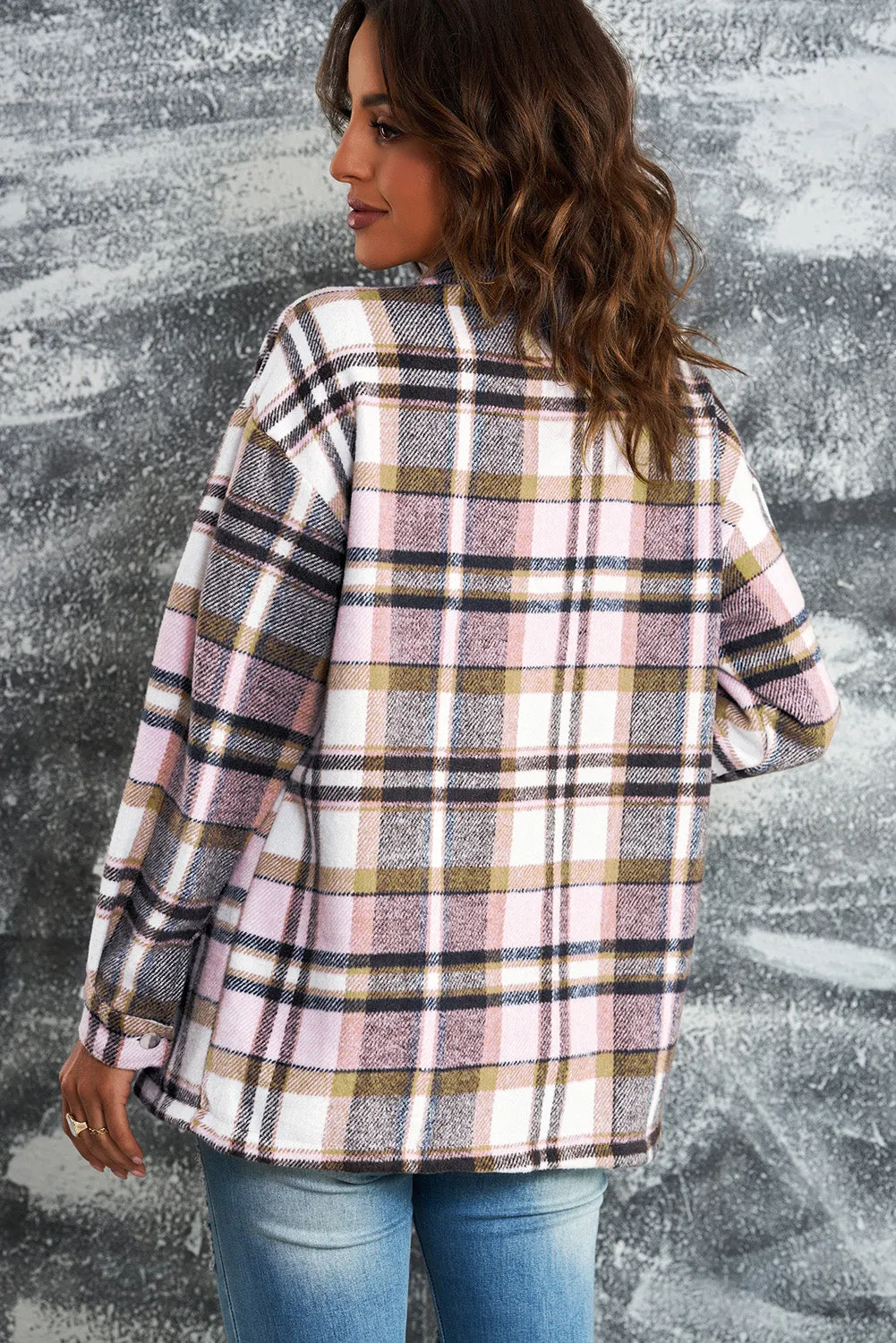 Shawna Plaid Button Up Long Sleeve Shacket