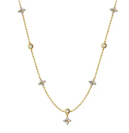 SHIMMER - Gold Plated Sterling Silver Necklace | 15.75 Inch