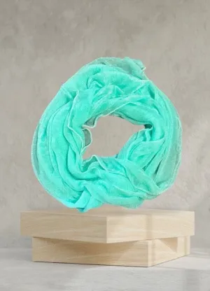 SILKY FEEL SOLID BLUE INFINITY SCARF