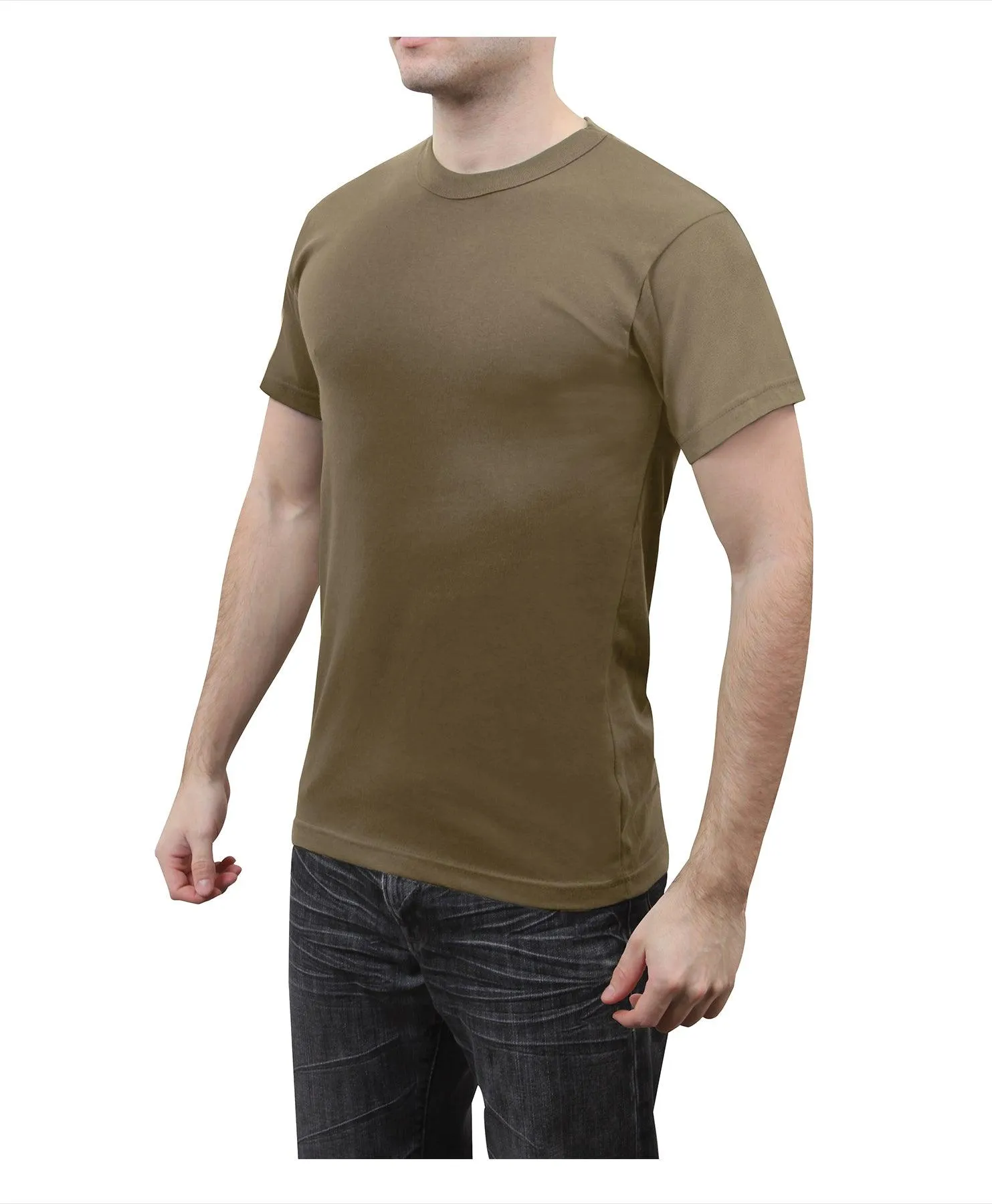 Solid Color T-Shirt with Cotton / Polyester Blend