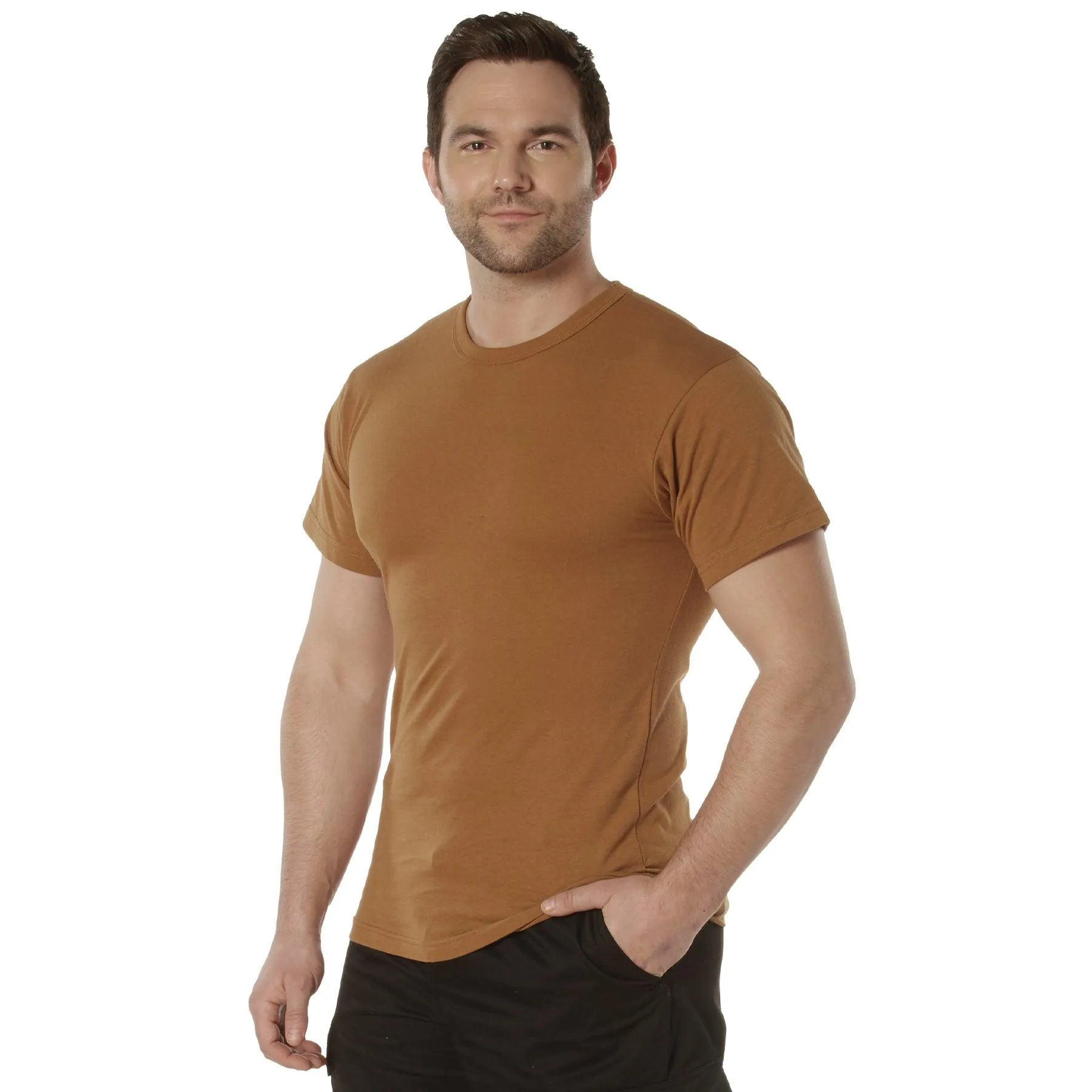 Solid Color T-Shirt with Cotton / Polyester Blend