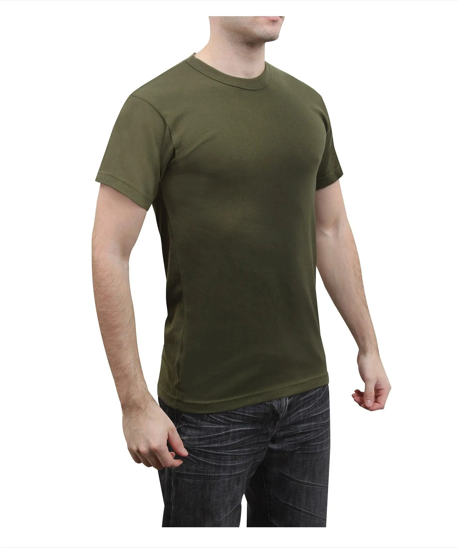 Solid Color T-Shirt with Cotton / Polyester Blend