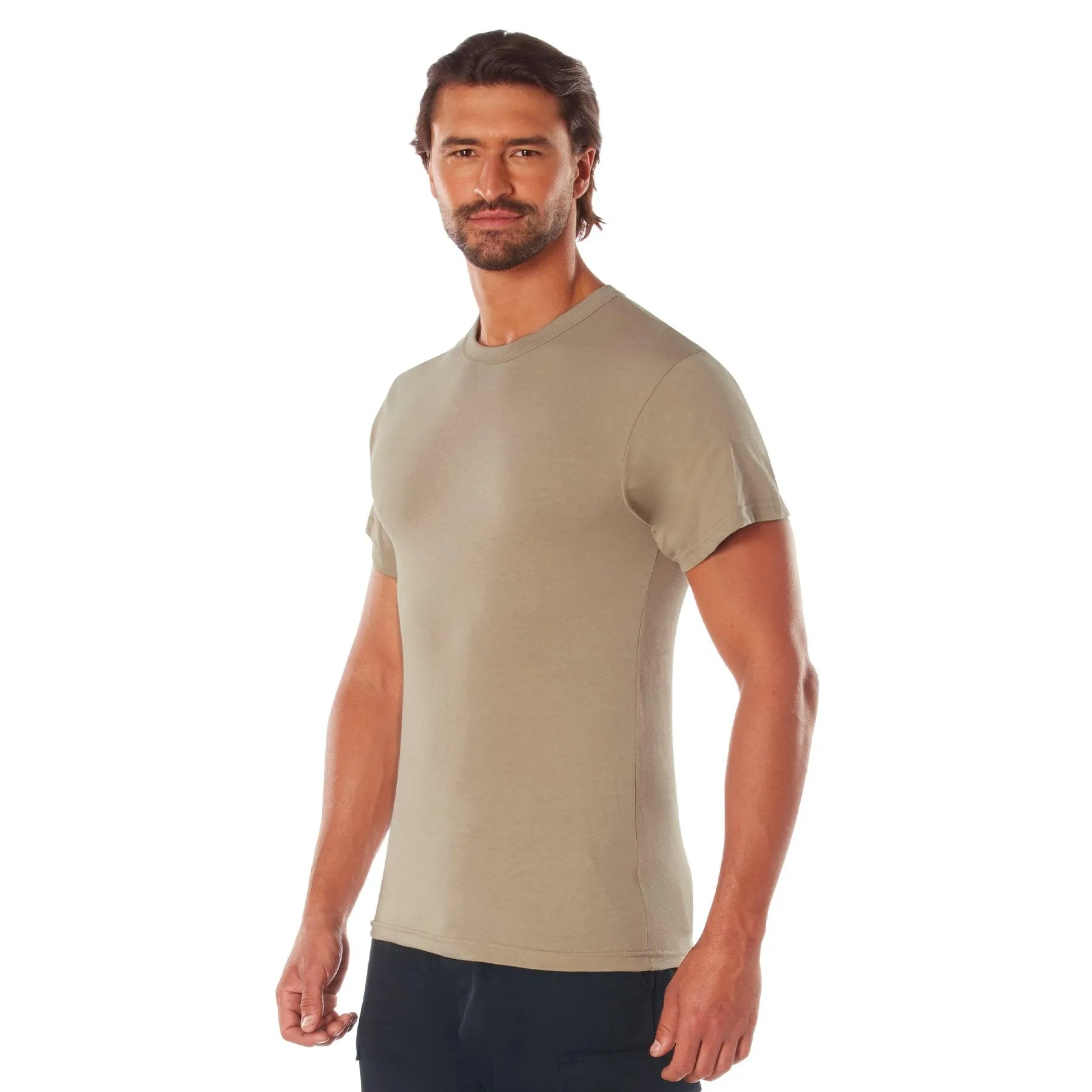 Solid Color T-Shirt with Cotton / Polyester Blend