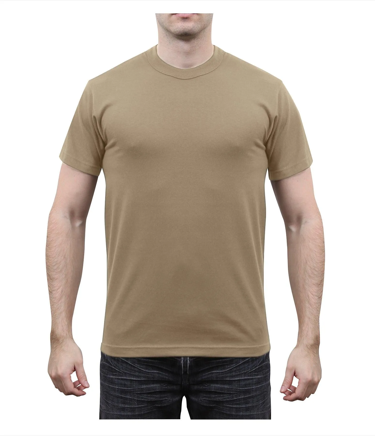 Solid Color T-Shirt with Cotton / Polyester Blend