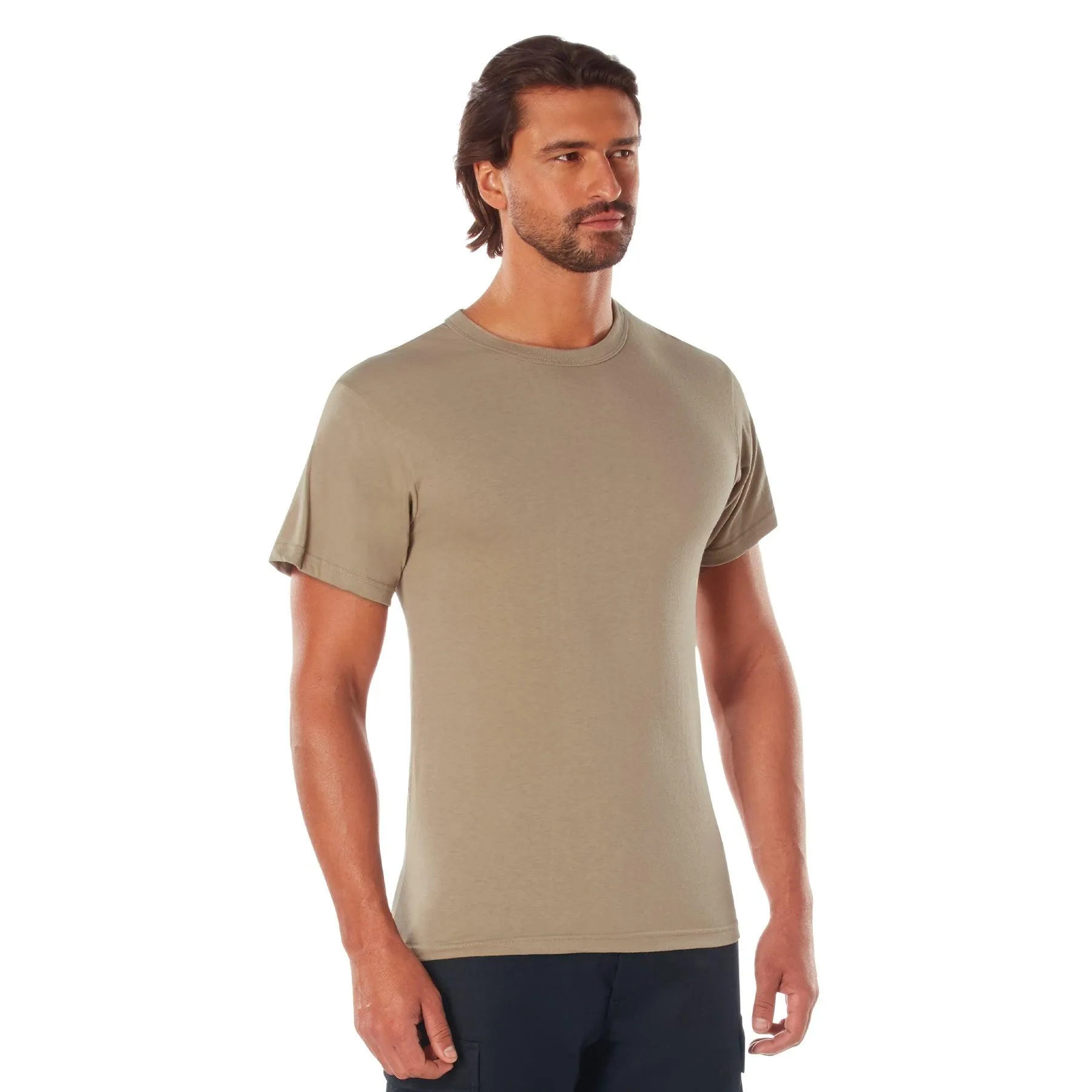 Solid Color T-Shirt with Cotton / Polyester Blend