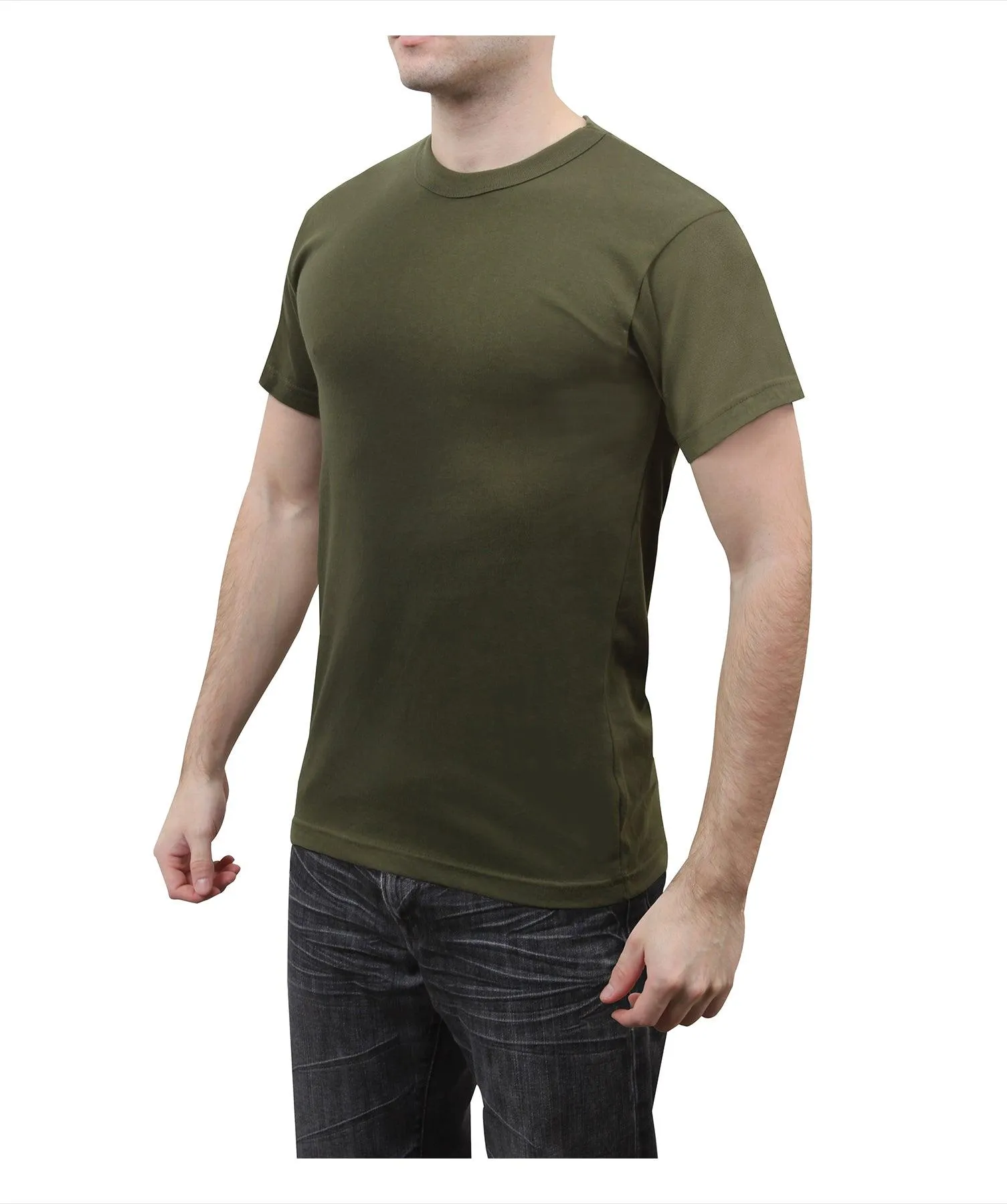 Solid Color T-Shirt with Cotton / Polyester Blend