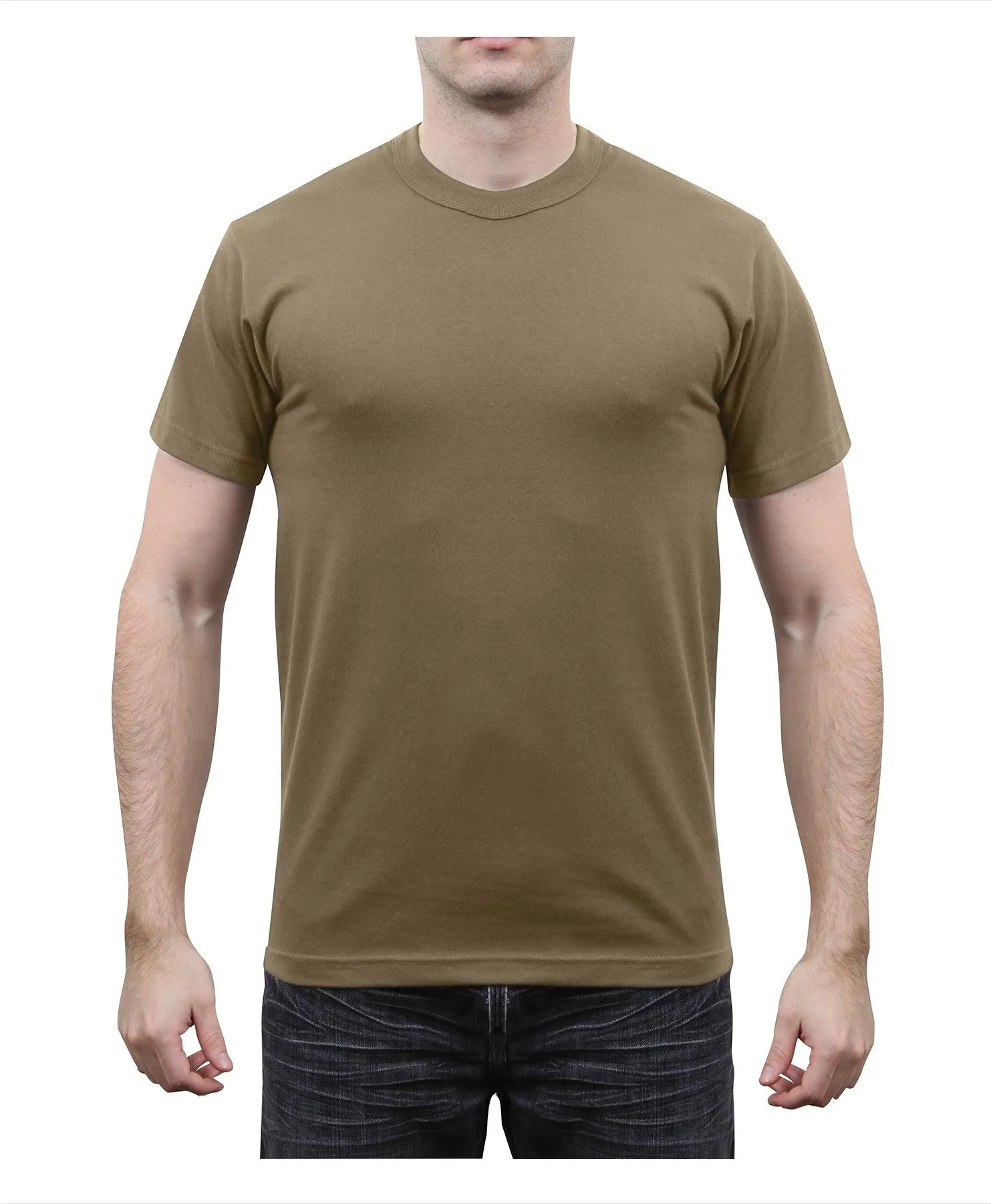 Solid Color T-Shirt with Cotton / Polyester Blend