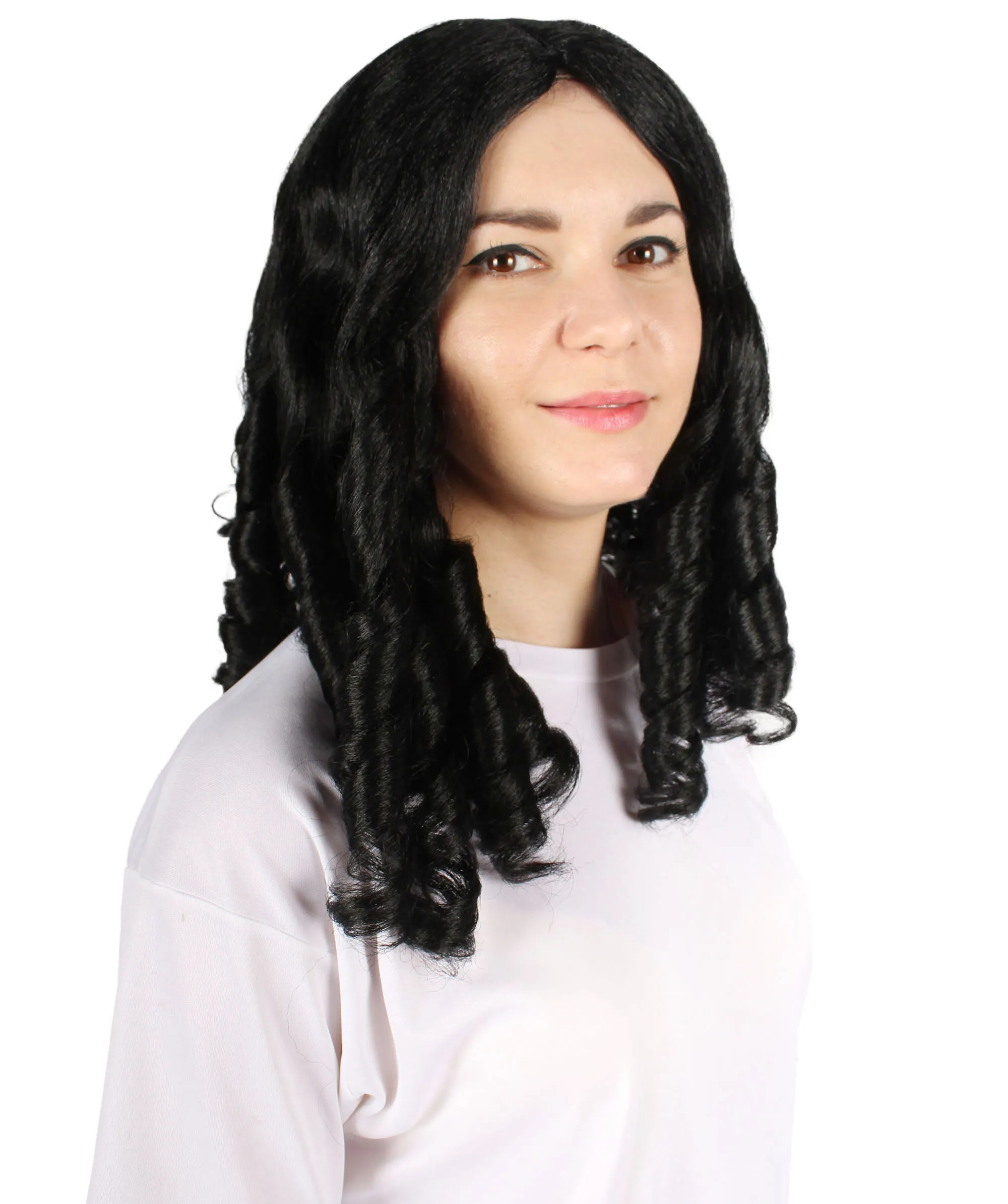 Story Book Curls | Women's Black Color Curly Shoulder Length Trendy Starry Curls Wig