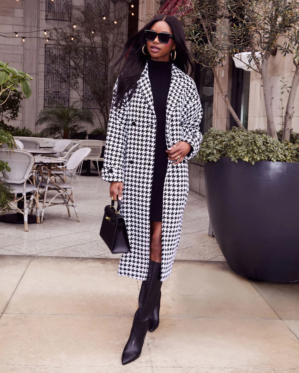 Street of Dreams Houndstooth Trench Coat